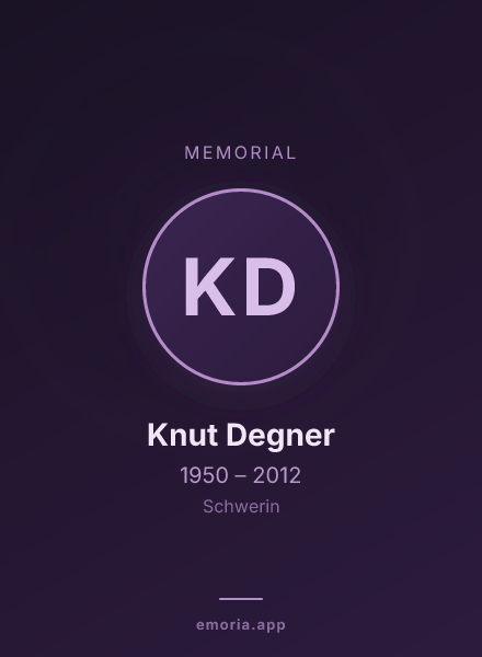 Memorial portrait of Knut Degner