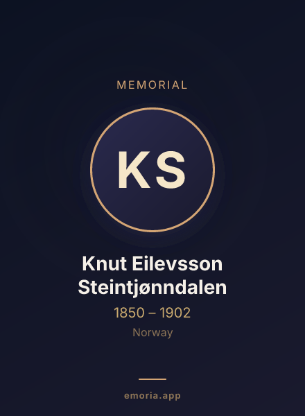 Memorial portrait of Knut Eilevsson Steintjønndalen