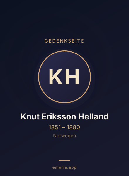 Gedenkportrait von Knut Eriksson Helland