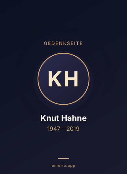 Gedenkportrait von Knut Hahne