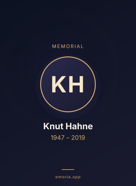 Memorial portrait of Knut Hahne