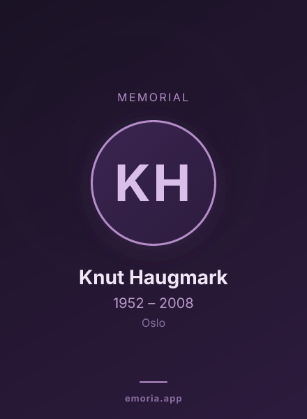 Memorial portrait of Knut Haugmark