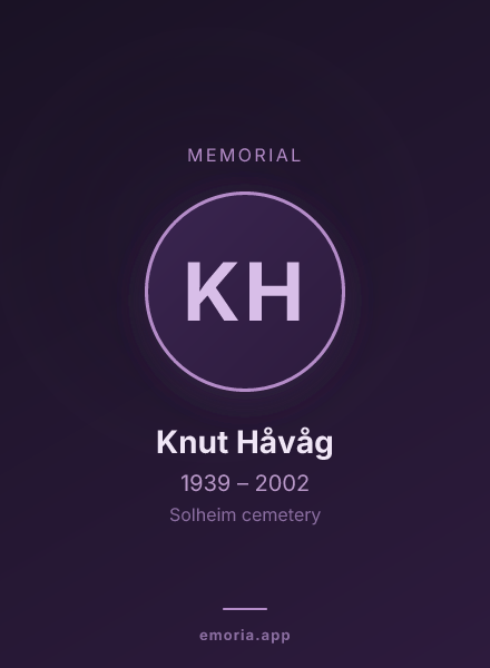 Memorial portrait of Knut Håvåg