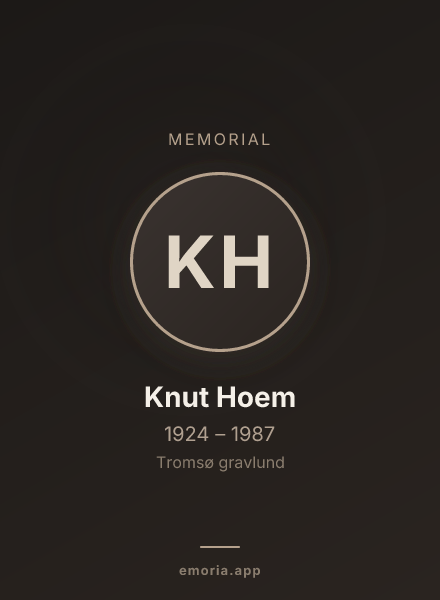 Memorial portrait of Knut Hoem