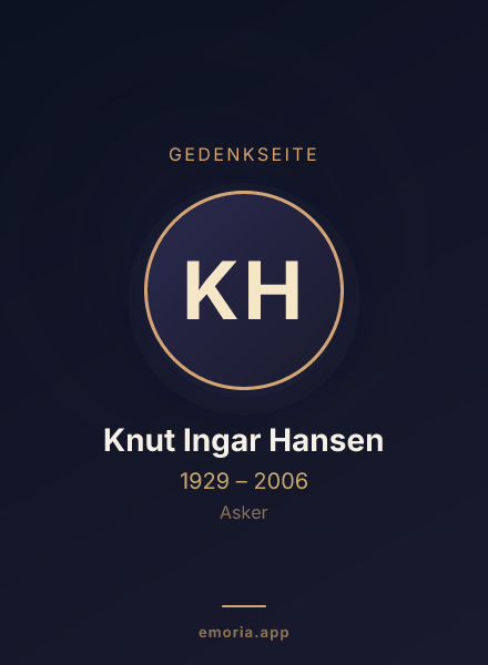 Gedenkportrait von Knut Ingar Hansen