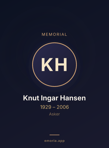 Memorial portrait of Knut Ingar Hansen