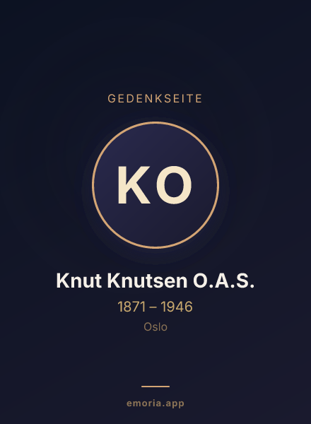 Gedenkportrait von Knut Knutsen O.A.S.