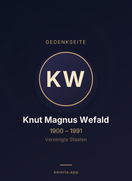 Gedenkportrait von Knut Magnus Wefald