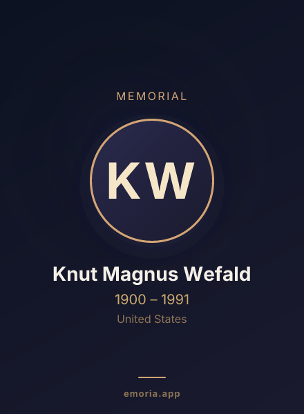 Memorial portrait of Knut Magnus Wefald