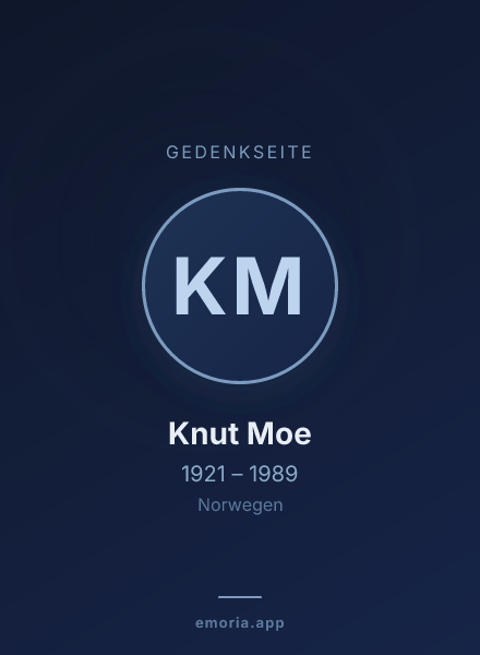 Gedenkportrait von Knut Moe
