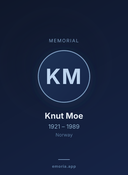 Memorial portrait of Knut Moe