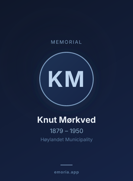 Memorial portrait of Knut Mørkved