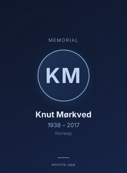 Memorial portrait of Knut Mørkved
