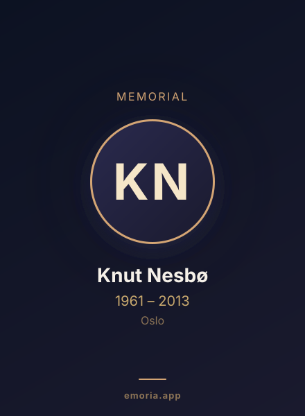 Memorial portrait of Knut Nesbø