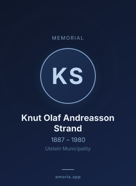 Memorial portrait of Knut Olaf Andreasson Strand