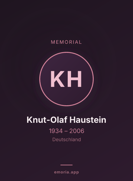 Memorial portrait of Knut-Olaf Haustein