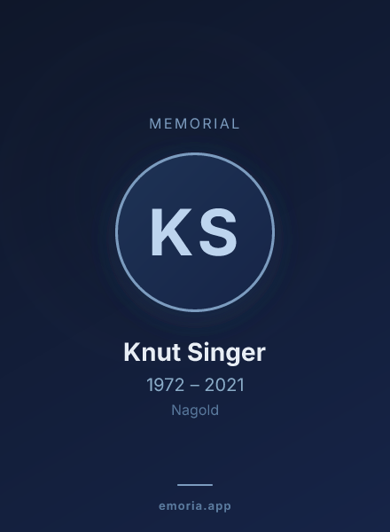 Memorial portrait of Knut Singer
