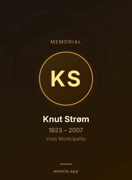 Memorial portrait of Knut Strøm
