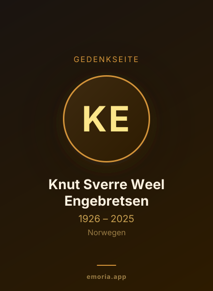 Gedenkportrait von Knut Sverre Weel Engebretsen