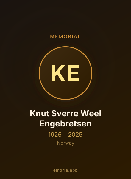 Memorial portrait of Knut Sverre Weel Engebretsen