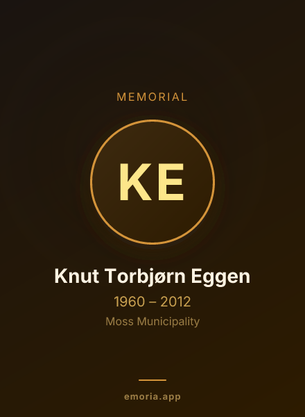 Memorial portrait of Knut Torbjørn Eggen