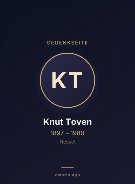 Gedenkportrait von Knut Toven
