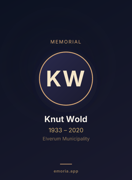 Memorial portrait of Knut Wold