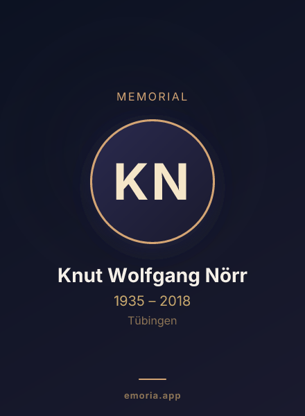 Memorial portrait of Knut Wolfgang Nörr