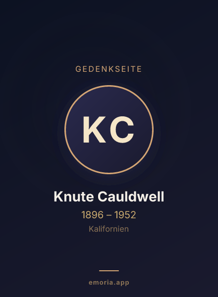 Gedenkportrait von Knute Cauldwell