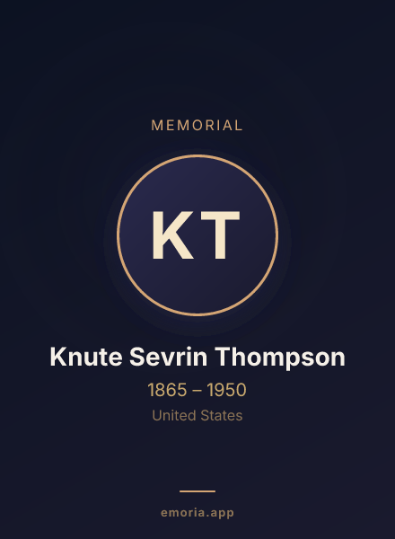 Memorial portrait of Knute Sevrin Thompson