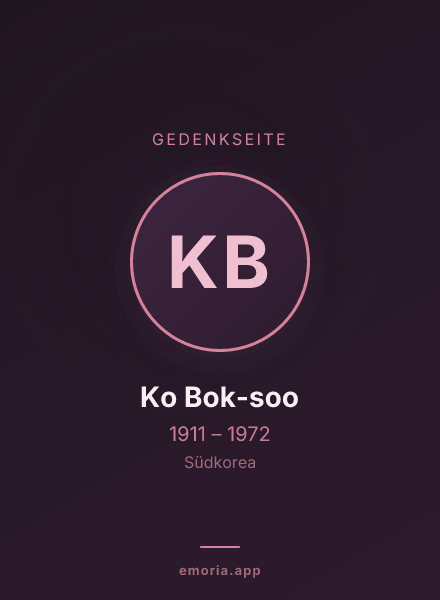 Gedenkportrait von Ko Bok-soo