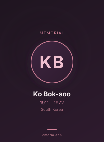 Memorial portrait of Ko Bok-soo