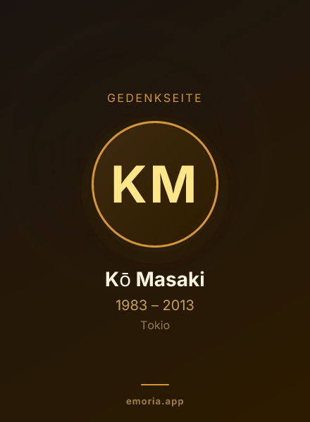 Gedenkportrait von Kō Masaki