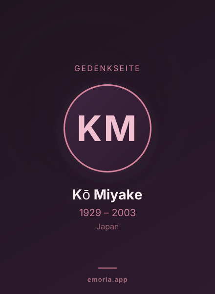 Gedenkportrait von Kō Miyake