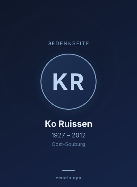 Gedenkportrait von Ko Ruissen