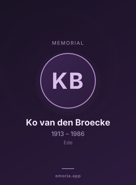 Memorial portrait of Ko van den Broecke