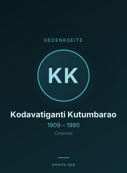 Gedenkportrait von Kodavatiganti Kutumbarao