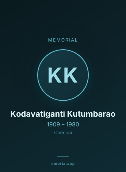 Memorial portrait of Kodavatiganti Kutumbarao