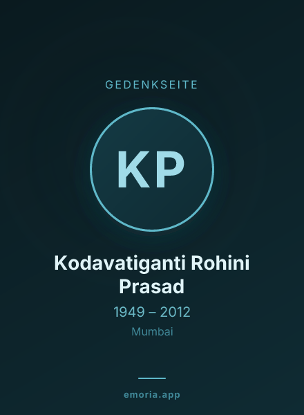 Gedenkportrait von Kodavatiganti Rohini Prasad