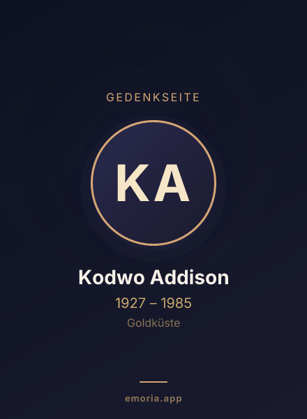 Gedenkportrait von Kodwo Addison