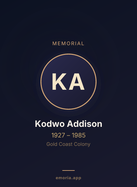 Memorial portrait of Kodwo Addison
