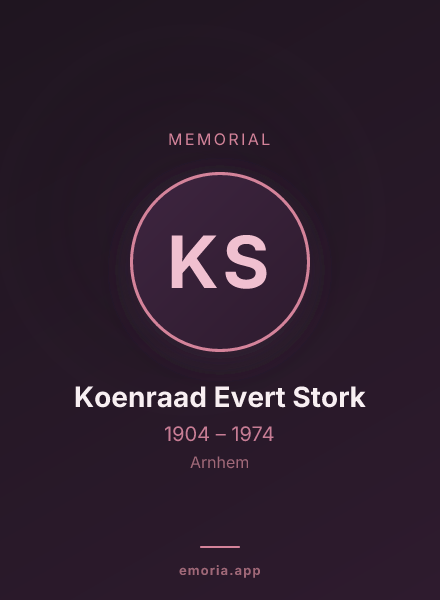 Memorial portrait of Koenraad Evert Stork