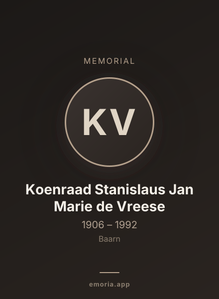 Memorial portrait of Koenraad Stanislaus Jan Marie de Vreese