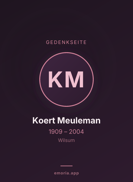 Gedenkportrait von Koert Meuleman