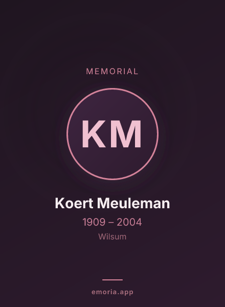 Memorial portrait of Koert Meuleman
