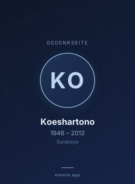 Gedenkportrait von Koeshartono