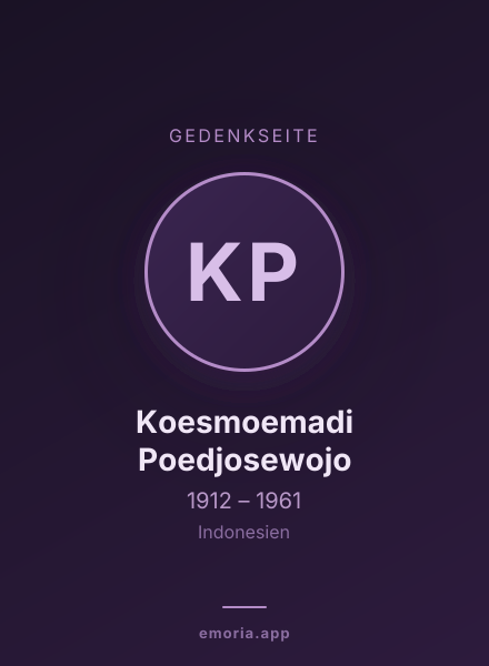 Gedenkportrait von Koesmoemadi Poedjosewojo