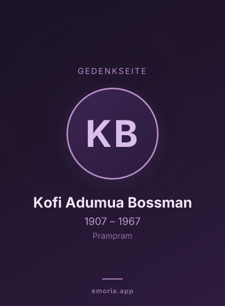 Gedenkportrait von Kofi Adumua Bossman