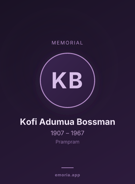 Memorial portrait of Kofi Adumua Bossman