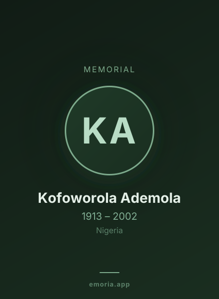 Memorial portrait of Kofoworola Ademola
